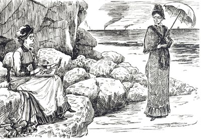 Caricature représentant des femmes portant des lunettes pince-nez - George du Maurier
