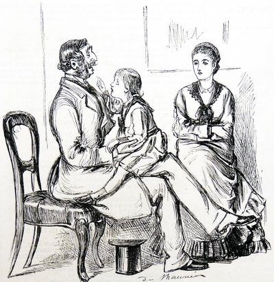 Enfant fasciné par le caoutchouc utilisé pour fixer les fausses dents - George du Maurier