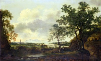 Vue capricieuse de Chichester, avec des figures et du bétail au premier plan - George of Chichester Smith