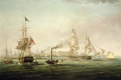 Vue du port de Hull avec le Spartan - George the Elder Chambers