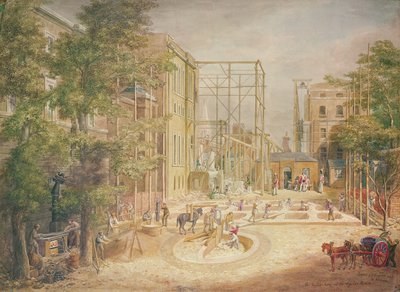Pose des fondations de la salle lycienne, British Museum, 1845 - George the Elder Scharf