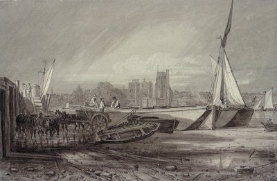 Palais de Lambeth et église depuis Millbank - George the Younger Barret