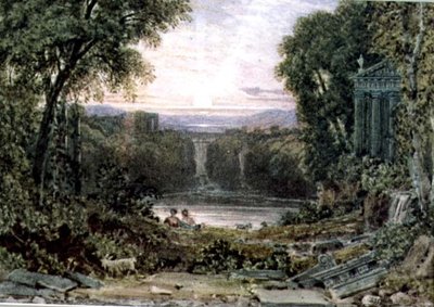 Coucher de soleil, Tivoli - George the Younger Barret