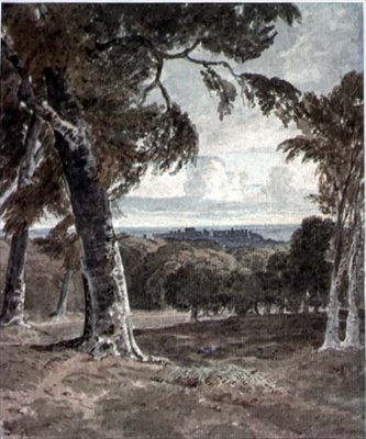 Parc de Windsor, avec le château au loin - George the Younger Barret