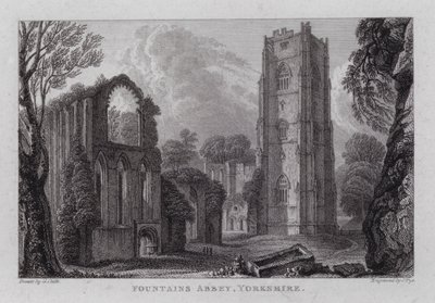Abbaye de Fountains, Yorkshire (gravure) - George the Younger Cuitt