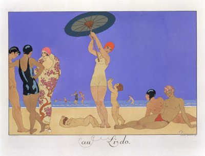 Au Lido, gravé par Henri Reidel - Georges (after) Barbier