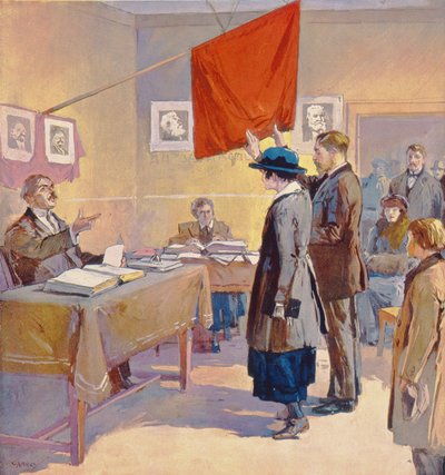 Un mariage civil en Russie au moment de la Révolution, vers 1923 - Georges (after) Carrey