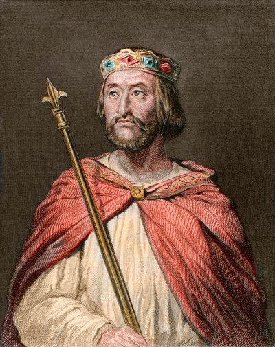 Portrait de Charles III dit le Simple (879-929) Roi des Francs - CHARLES III (879-929) - Charles le Simple - Roi de France, 893-923 - gravure d