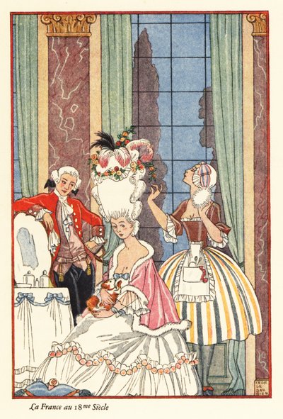 Une noble femme à sa toilette en France au XVIIIe siècle - Georges Barbier