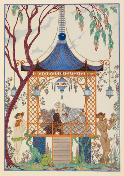 Cythère. Un homme et une femme dans un pavillon, s