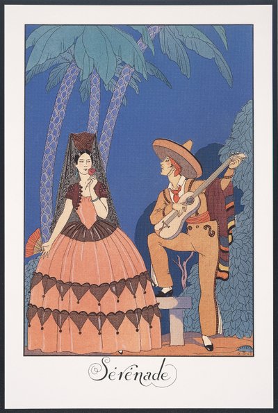 Falbalas et Fanfreluches, Almanach pour 1924, Sérénade - Georges Barbier