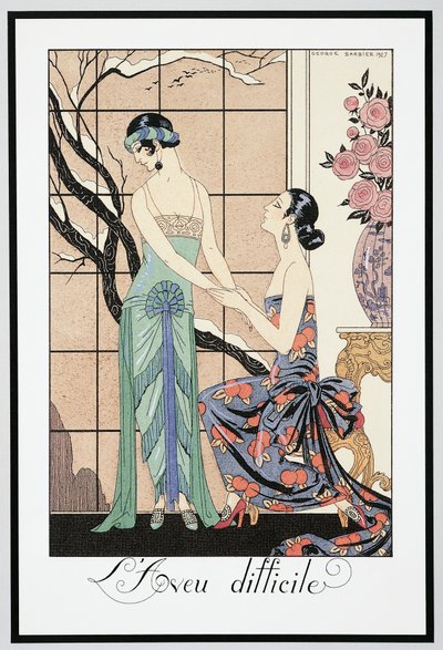 Falbalas et Fanfreluches, Almanach pour 1924, La Confession Difficile - Georges Barbier