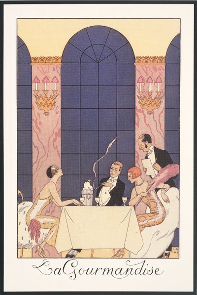 Falbalas et Fanfreluches, Almanach pour 1925 : "La gourmandise", par George Barbier, impression - Georges Barbier