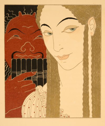 La Lettre, illustration des Chansons de Bilitis, par Pierre Louÿs, pub. 1922 - Georges Barbier