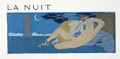 La Nuit (illustration des Chansons de Bilitis de Pierre Louÿs, pub. 1922) - Georges Barbier