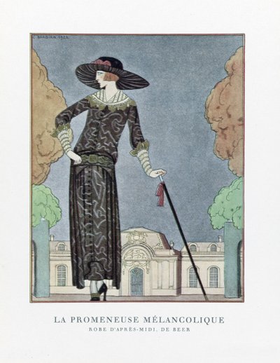 La Promeneuse Mélancolique, pub. 1922 - Georges Barbier