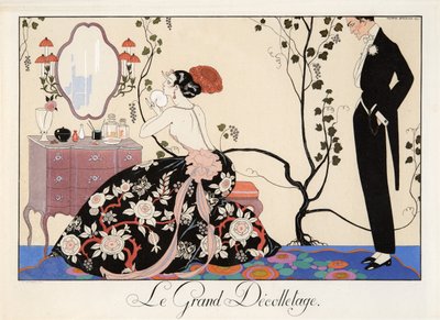 Le Grand Décolletage, gravure par H. Reidel - Georges Barbier