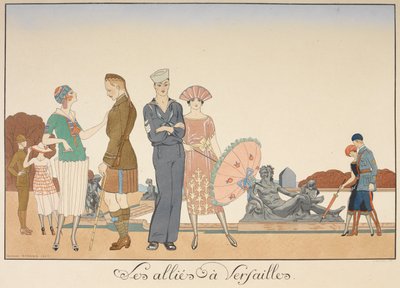 Les alliés à Versailles. Diverses représentations de soldats des alliés. - Georges Barbier