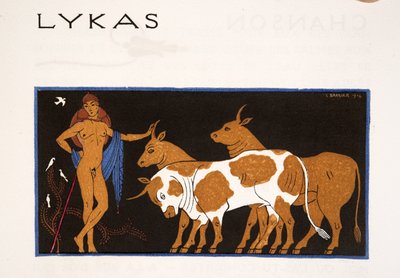 Lykas, illustration des Chansons de Bilitis, par Pierre Louÿs, pub. 1922 - Georges Barbier