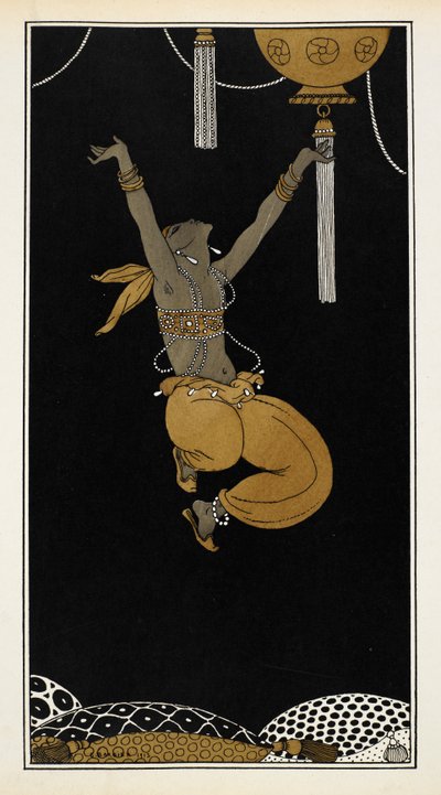 Nijinsky en esclave doré dans Shéhérazade, une suite symphonique composée par Nikolaï Rimski-Korsakov en 1888. Nijinsky est en l