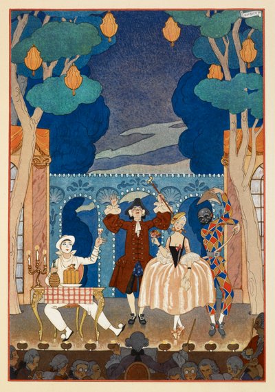 Pantomime. Pierrot et Arlequin - Georges Barbier
