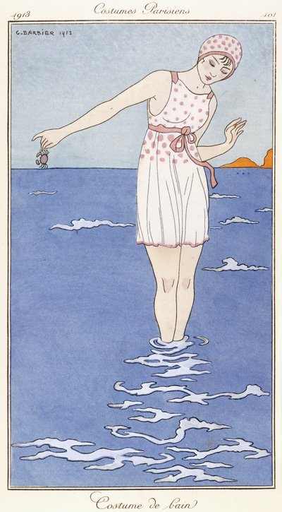 Vêtements parisiens : Costume de bain - Georges Barbier