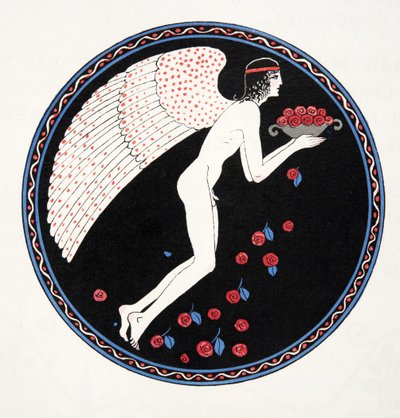 Roses dans la Nuit, illustration des Chansons de Bilitis, par Pierre Louÿs, pub. 1922 - Georges Barbier