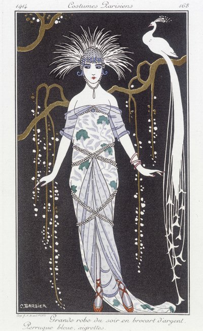 Robe de soirée en brocart d