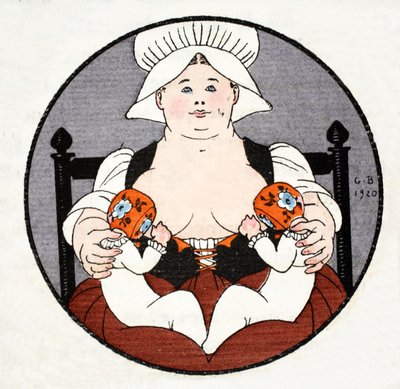 La nourrice avec des jumeaux - Georges Barbier