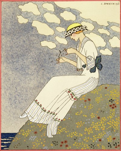 Un Peu..., design pour une robe de campagne par Paquin - Georges Barbier