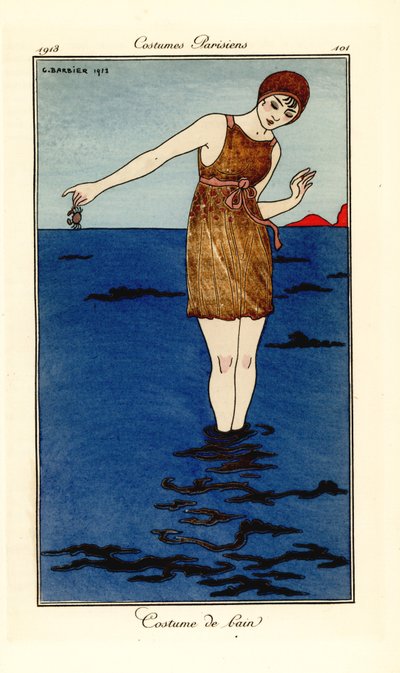 Femme en costume de bain jusqu
