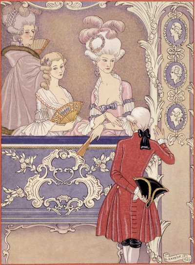 Femmes dans une loge de théâtre, illustration de 