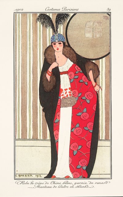 Planche de mode féminine du Journal des Dames et des Modes - Georges Barbier
