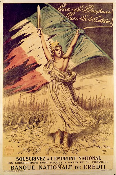 Affiche française de la Première Guerre mondiale encourageant l