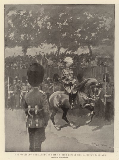 Lord Wolseley (commandant en chef) chevauchant devant le carrosse de Sa Majesté - Georges Bertin Scott