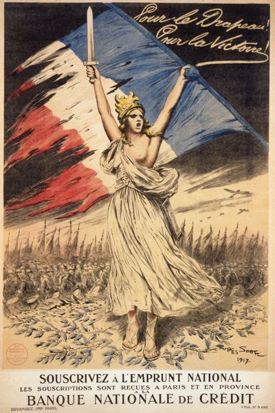 Affiche pour la souscription au prêt national : « pour le drapeau, pour la victoire » - ill. par Georges Bertin Scott (1873-1942) dit Scott de Plagnolles - Georges Bertin Scott