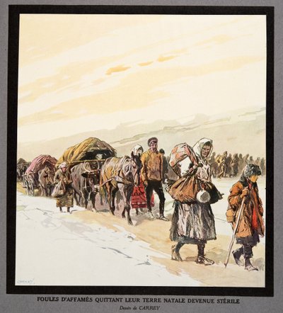 Exode de personnes affamées de leur patrie, de Histoire des Soviets, pub. 1922 - Georges Carrey