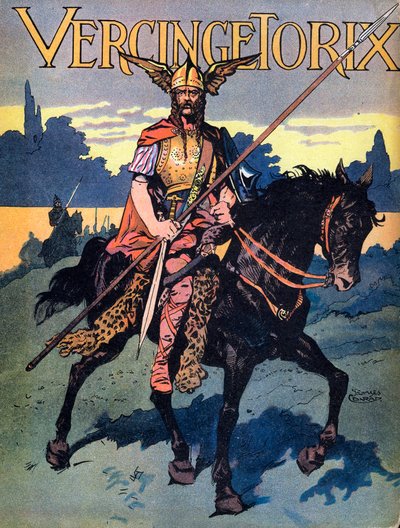 Portrait de Vercingétorix (ca. 80-c. 46 av. J.-C.) guerrier et chef gaulois de la tribu des Arvernes. Illustration de Georges Conrad (1874-1936) tirée de 