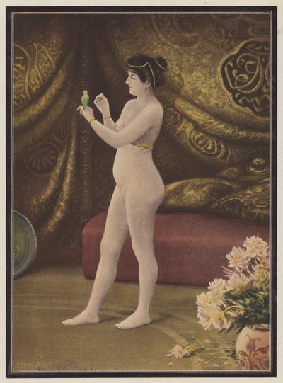 La favorite, femme avec un oiseau de compagnie - Georges Croegaert