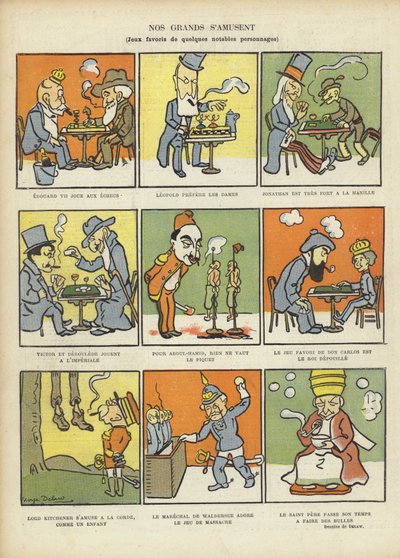 Jeux favoris des grands hommes, illustration pour Le Rire - Georges Delaw