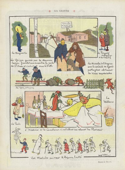 La grippe. Illustration pour Le Rire - Georges Delaw
