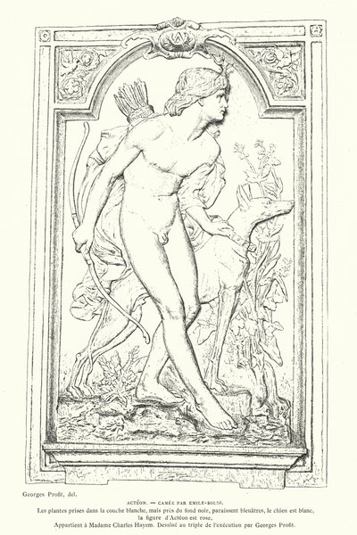 Actéon, héros de la mythologie grecque, camée par le sculpteur français Emile Soldi - Georges Ernest Profit
