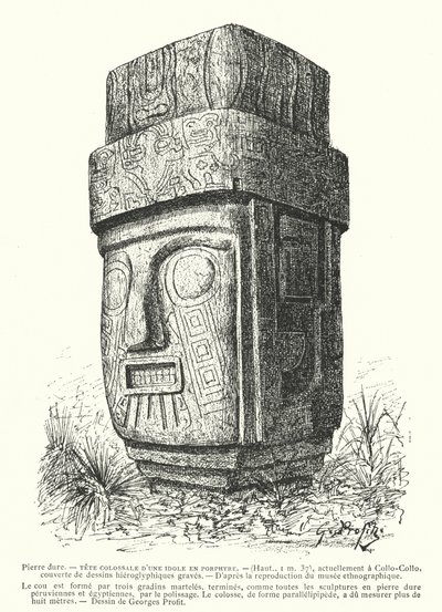 Idole inca colossale sculptée en porphyre - Georges Ernest Profit