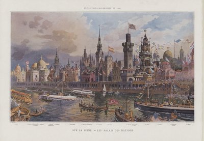 Pavillons des nations étrangères sur les rives de la Seine à l