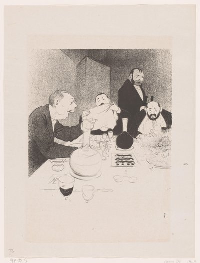 Hommes à table pendant un dîner - Georges Hermann Rene Paul