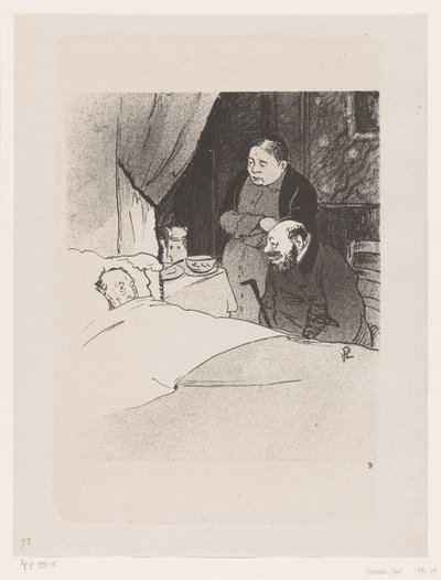 Homme malade au lit - Georges Hermann Rene Paul