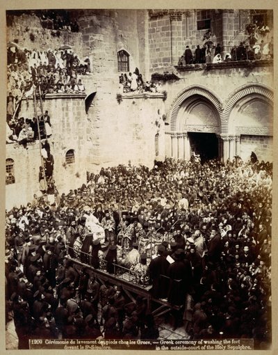 Cérémonie du lavement des pieds, Église du Saint-Sépulcre, Jérusalem - Georges Jeannin