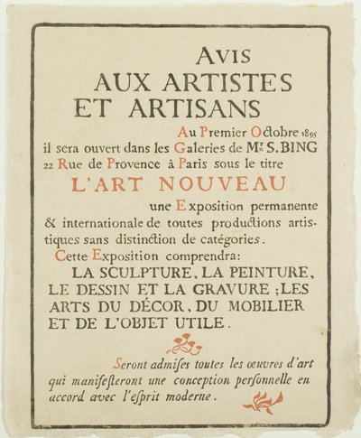 Avis aux Artistes et Artisans - Georges Lemmen