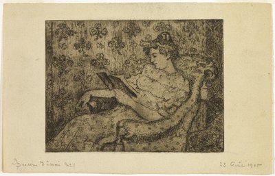 Femme assise lisant - Georges Lemmen