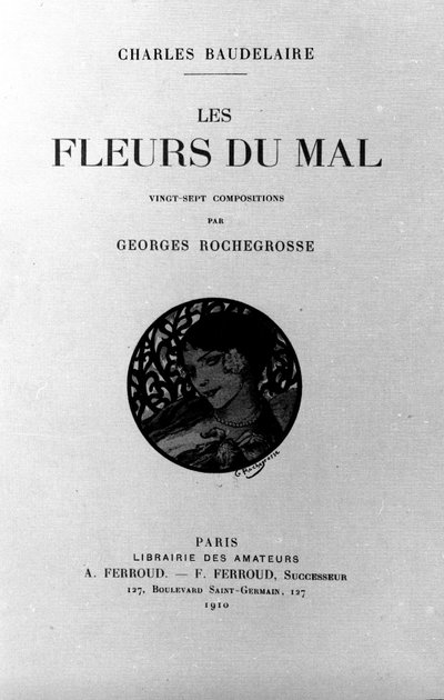 Frontispice des "Fleurs du mal" de Charles Baudelaire (1821-1867) illustré par Georges Antoine Rochegrosse (1859-1938) 1910 - Georges Marie Rochegrosse